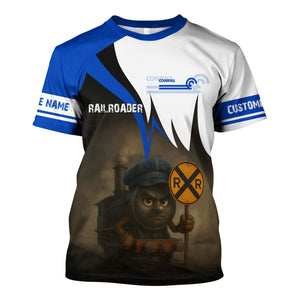 Railspirit Personalized Conrail Railroad T-Shirt Angry Train Shirt Gift Idea For Train Lover
