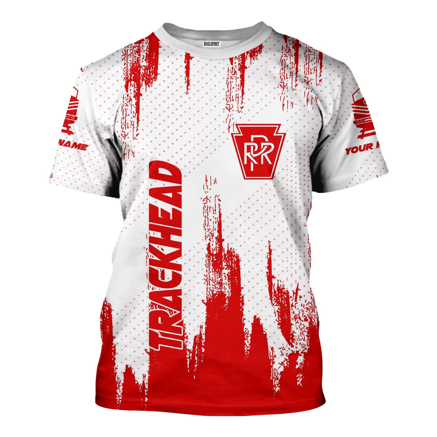 Railspirit Personalized Pennsylvania Railroad T-Shirt Paint Impact Design Train Shirt for Trackhead