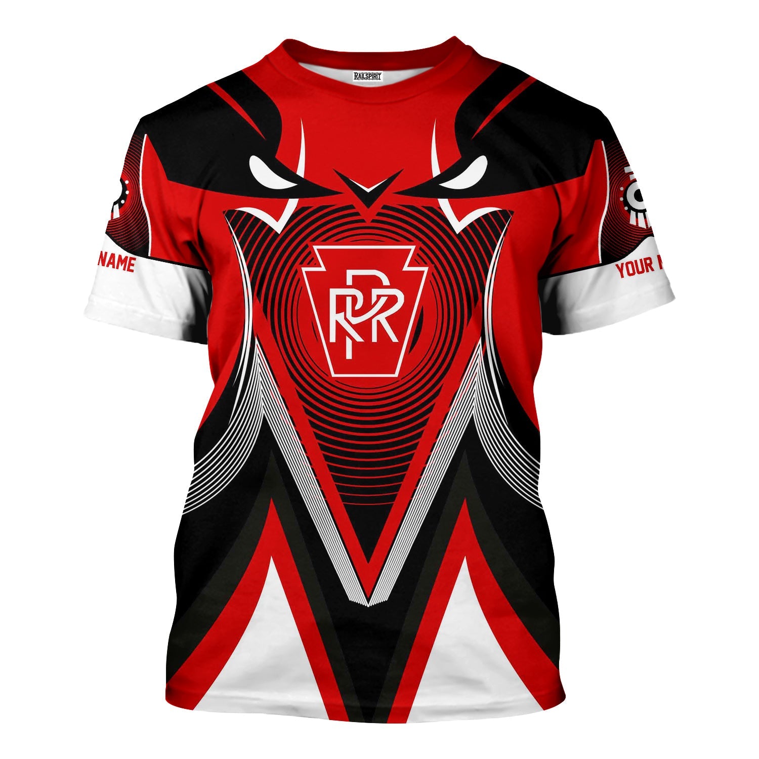 Railspirit Personalized Pennsylvania Railroad T-Shirt Vibrant Graphic Pattern Shirt For Train Enthusiasts