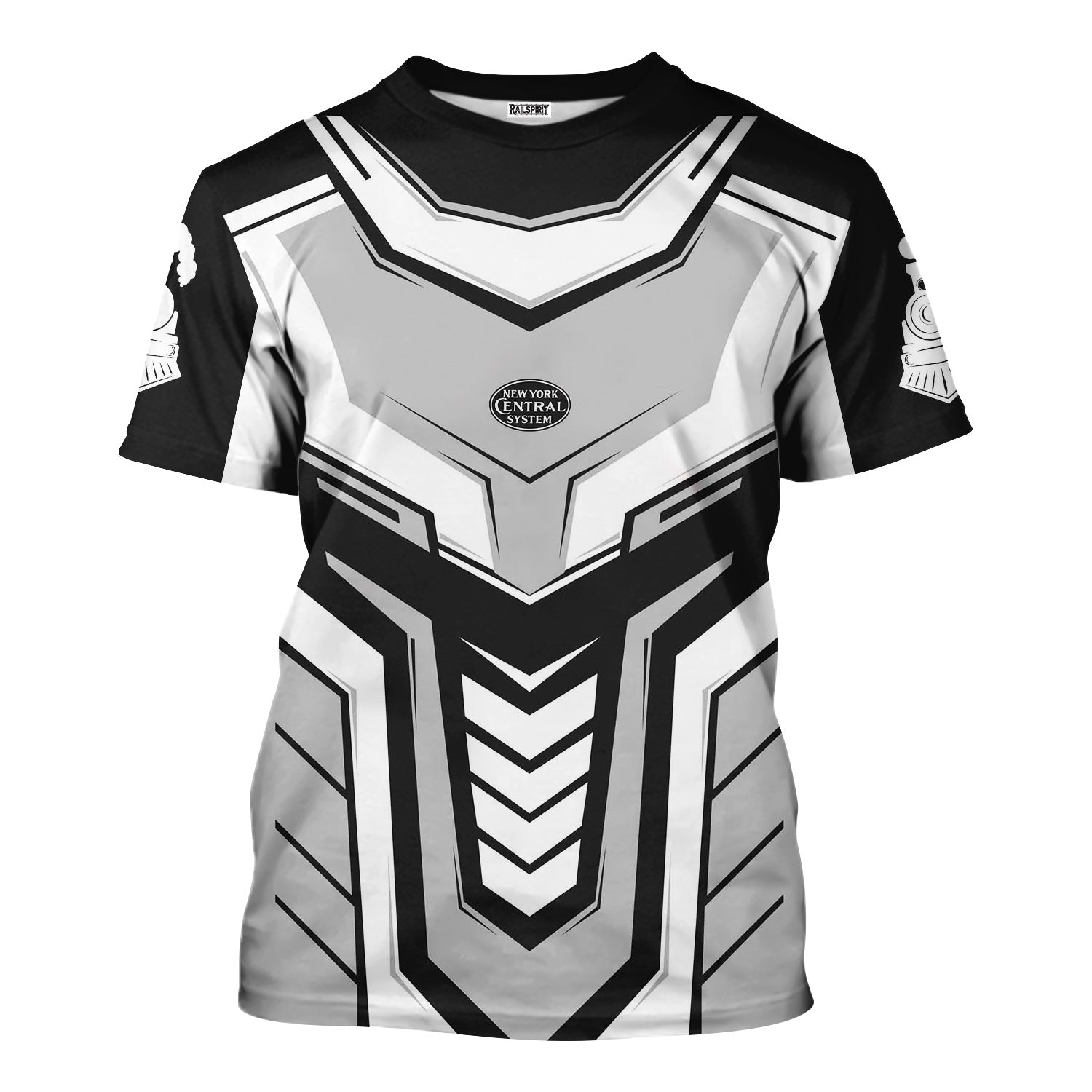 Railspirit Personalized New York Central Railroad T-Shirt Armor-Inspired Design Train Shirt All Over Print