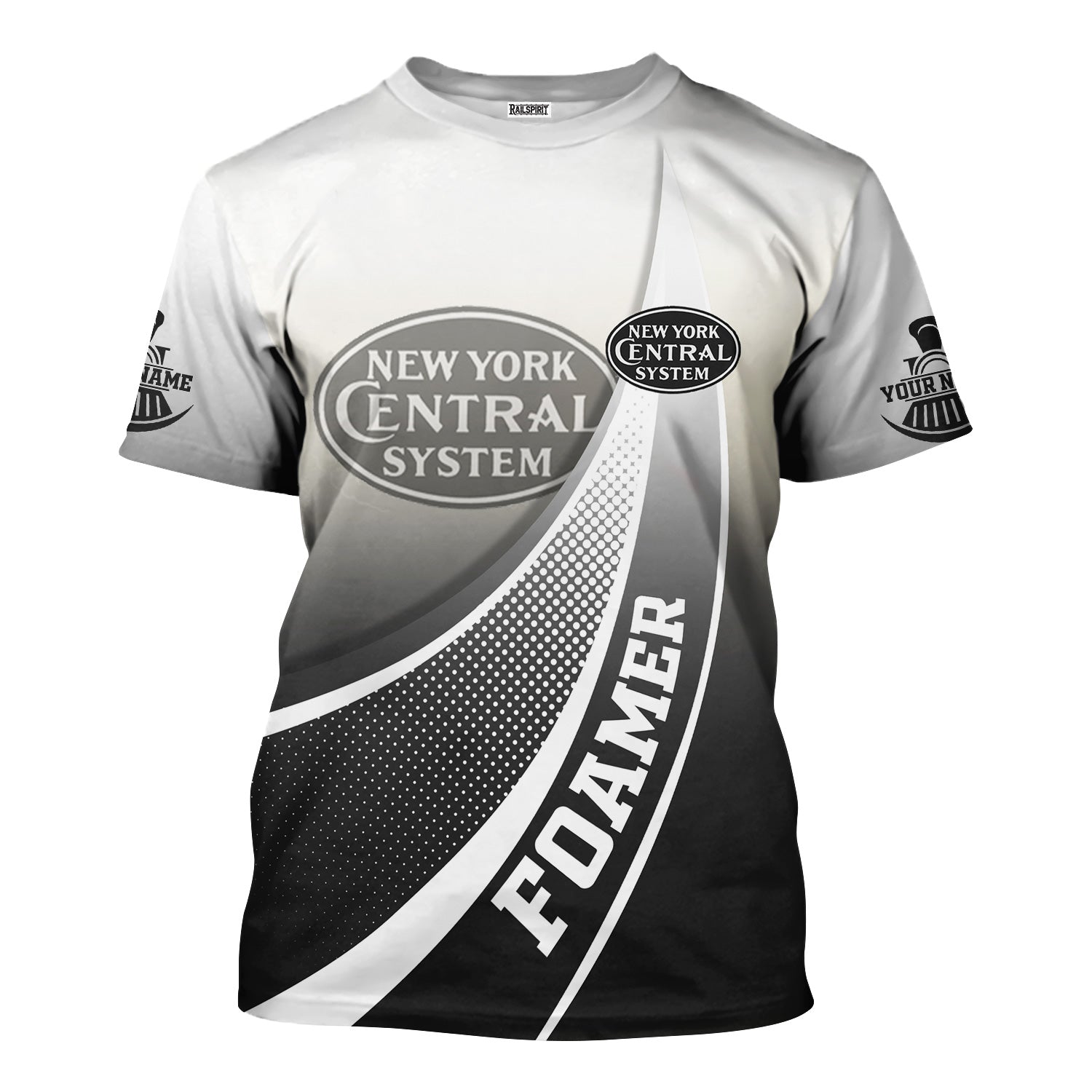 Railspirit Personalized New York Central Railroad T-Shirt Railway-Themed Style Shirt Gift Idea For Trainspotter