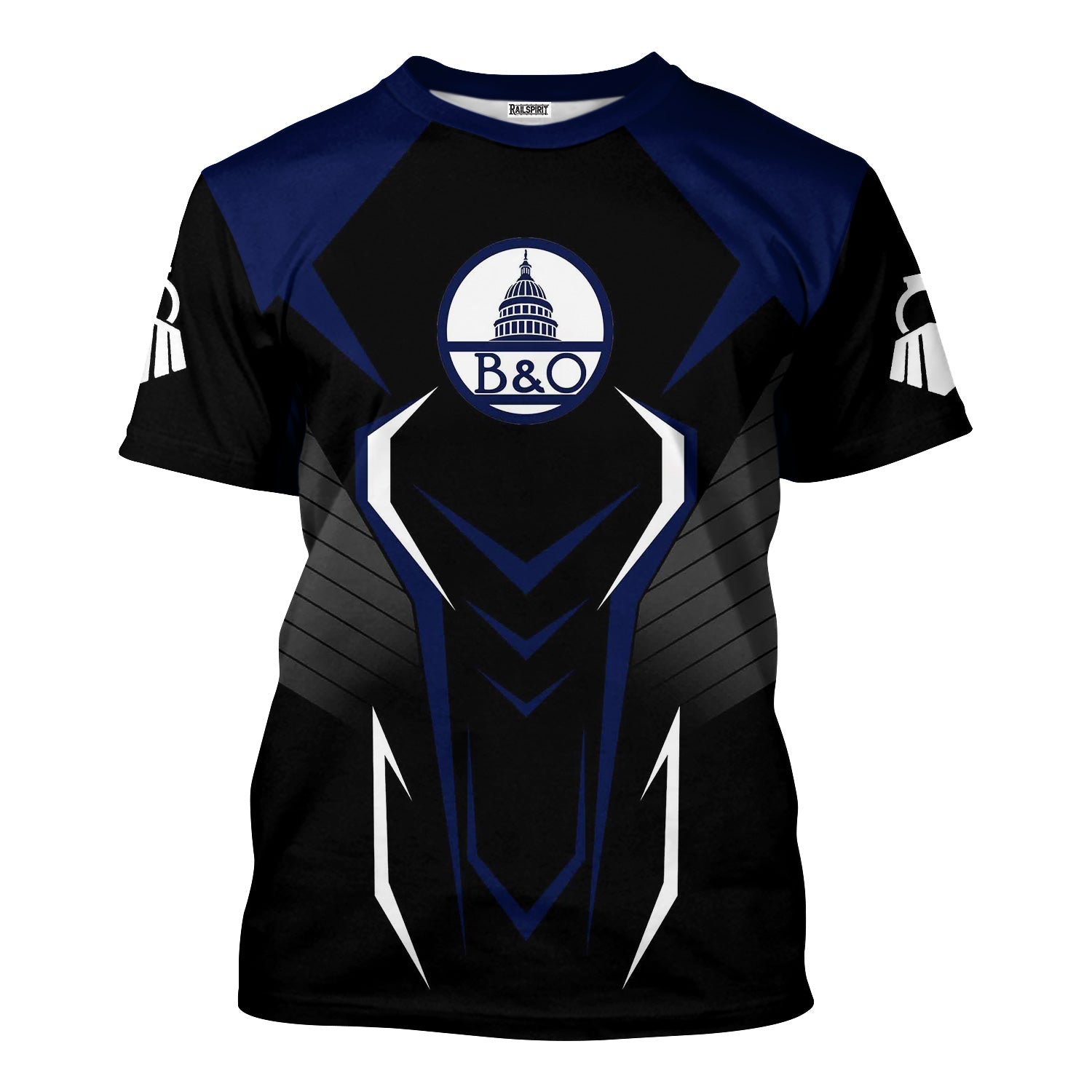 Railspirit Personalized Baltimore and Ohio Railroad T-Shirt Dynamic Design Style B&O Perfect Shirt for Train Enthusiasts