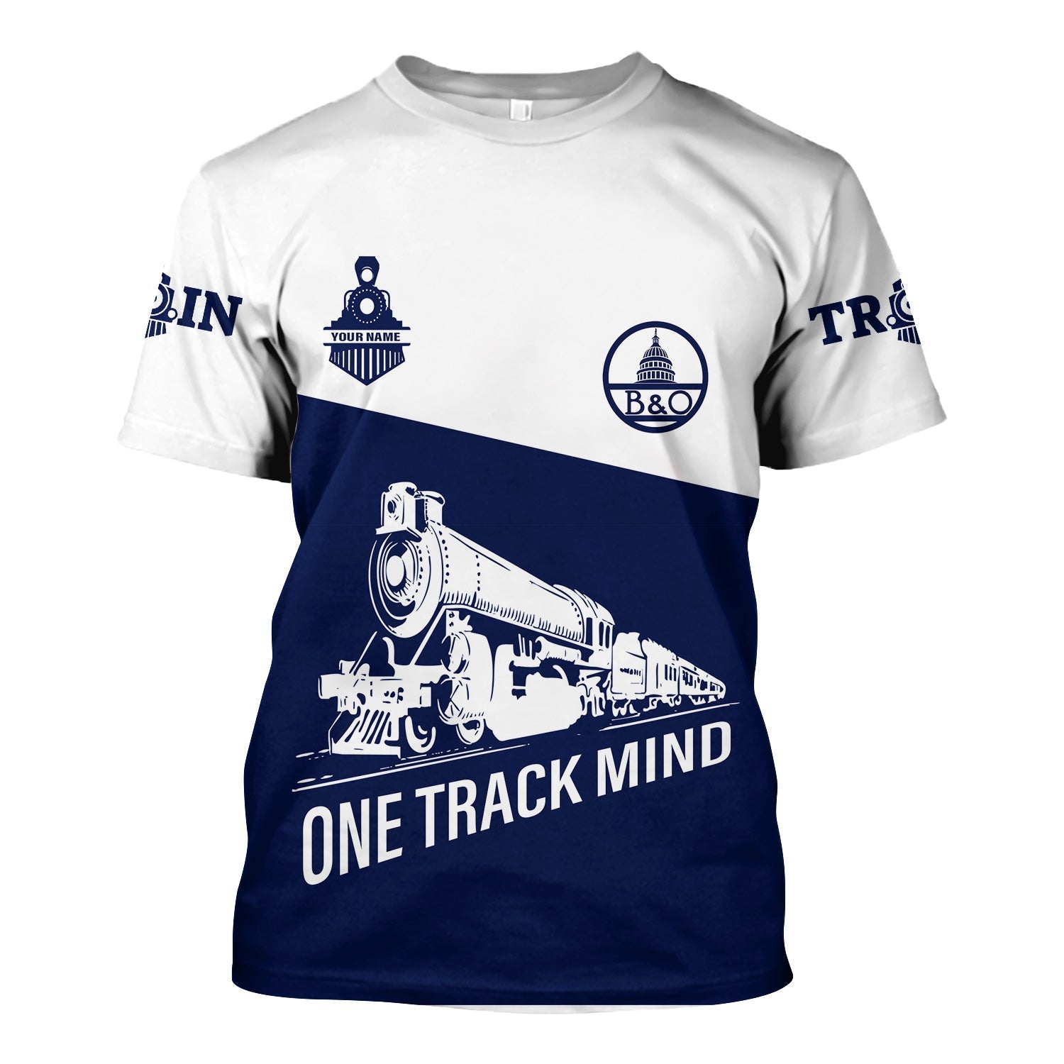 Railspirit Personalized Baltimore and Ohio Railroad T Shirt One Track Mind Unisex Train Shirt Gift Idea For Train Lover