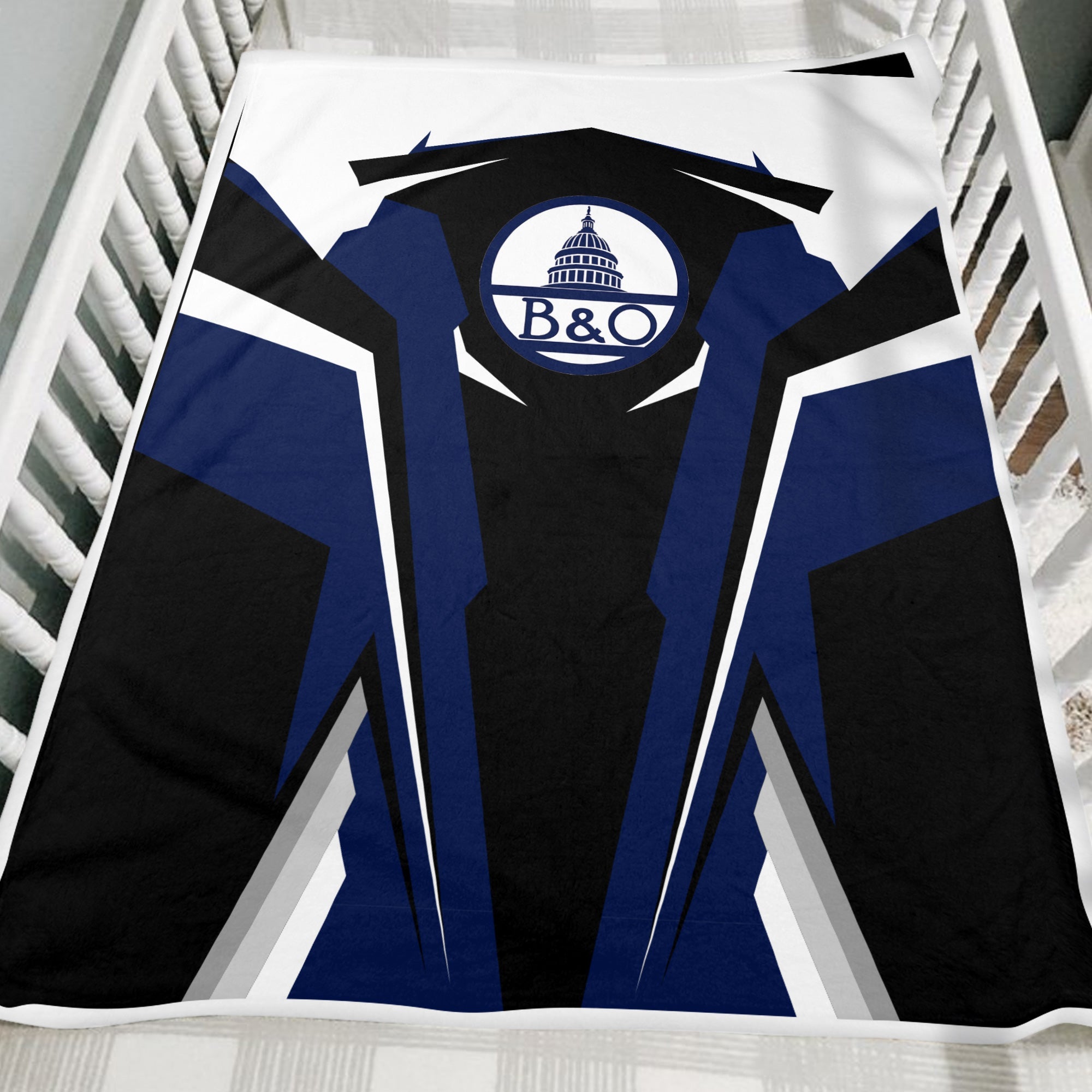 Railspirit Personalized Baltimore and Ohio Railroad Blanket B&O Strong Line Train Blanket Gift Idea For Train Lover