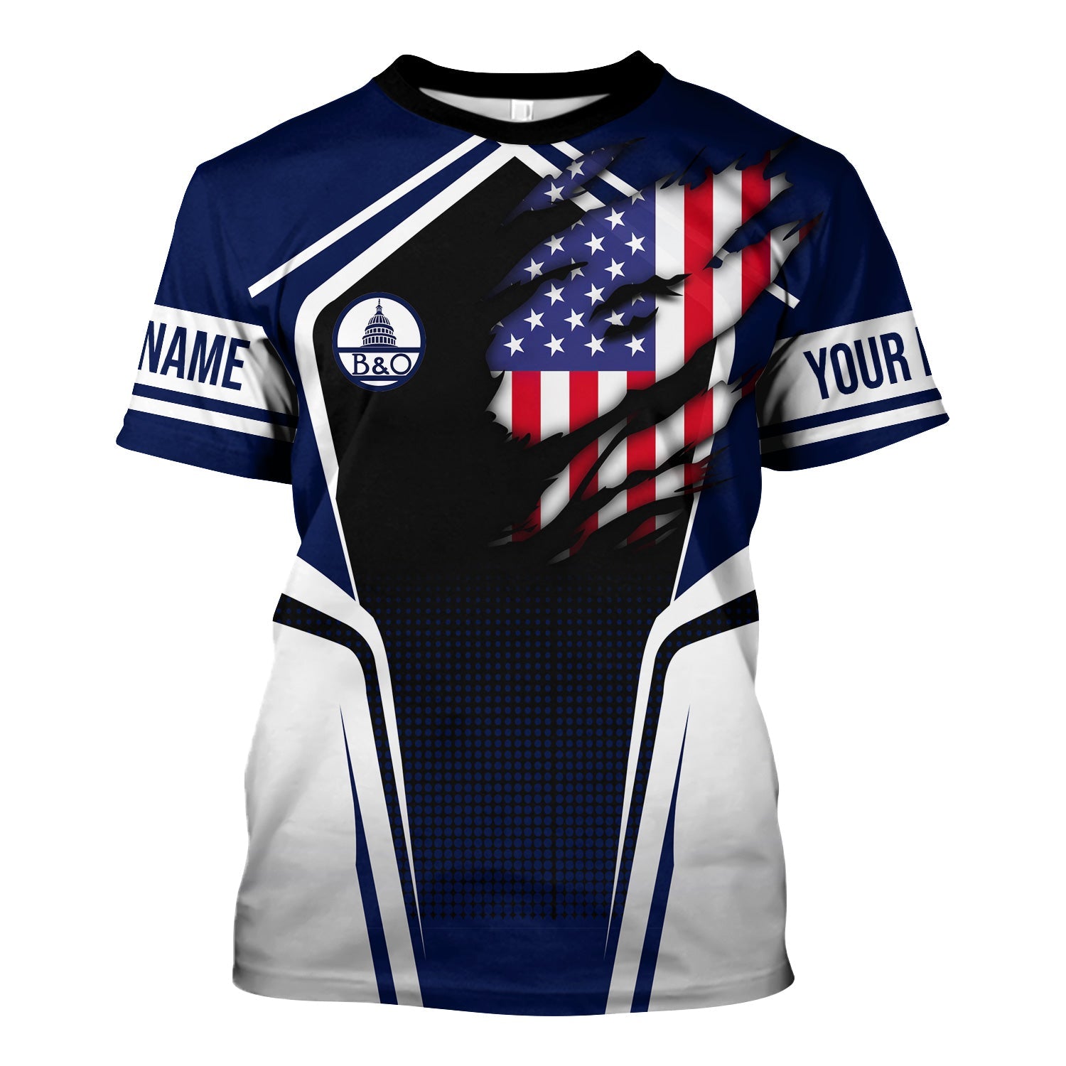 Railspirit Personalized Baltimore and Ohio Railroad T Shirt American Eagle Vintage Train B&O Shirt