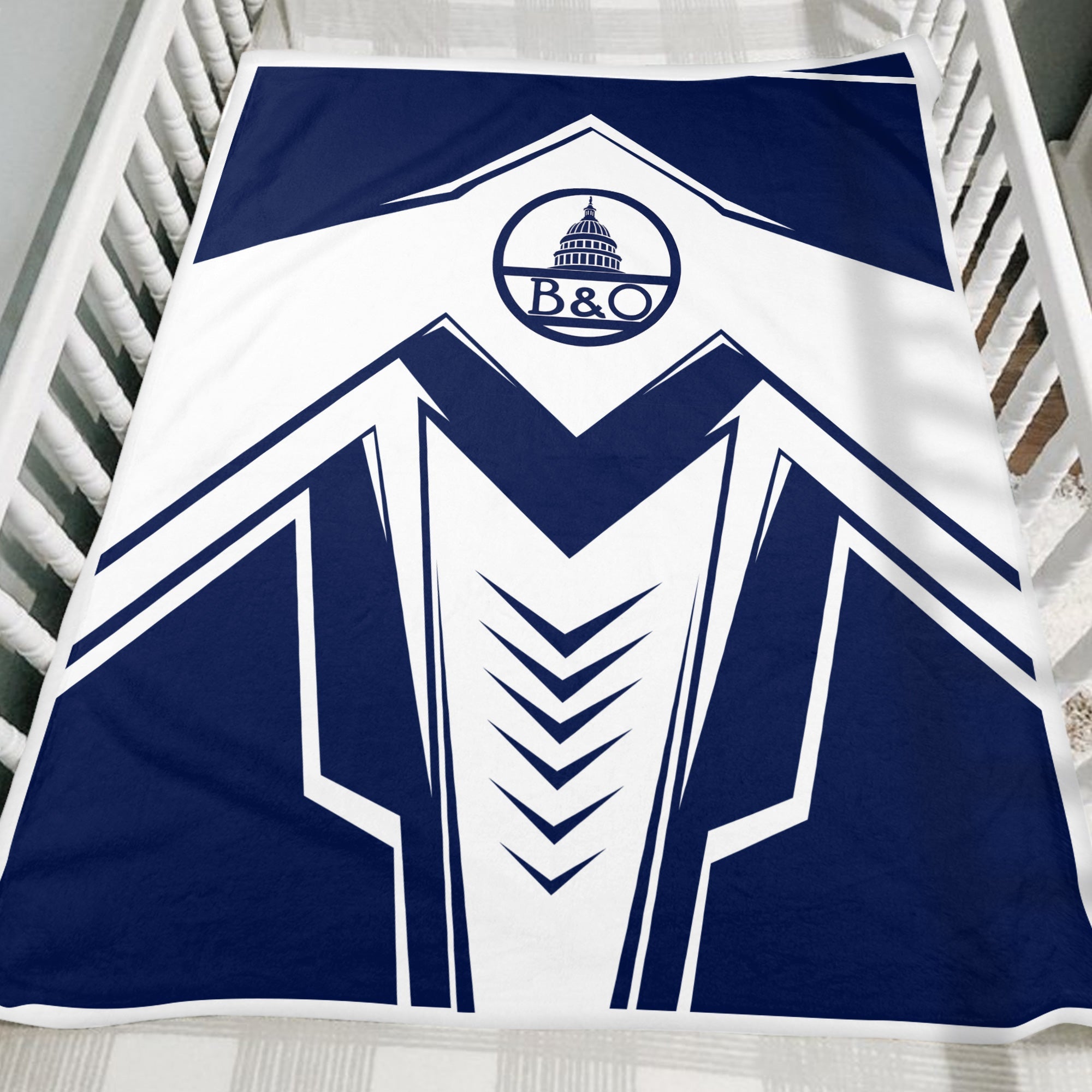 Railspirit Baltimore and Ohio Railroad Blanket Railway Trainspotter Style B&O Blanket Gift Idea For Foamers