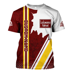 Railspirit Personalized Delaware, Lackawanna and Western Railroad T-Shirt DL&W All Over Printed Unisex Shirt