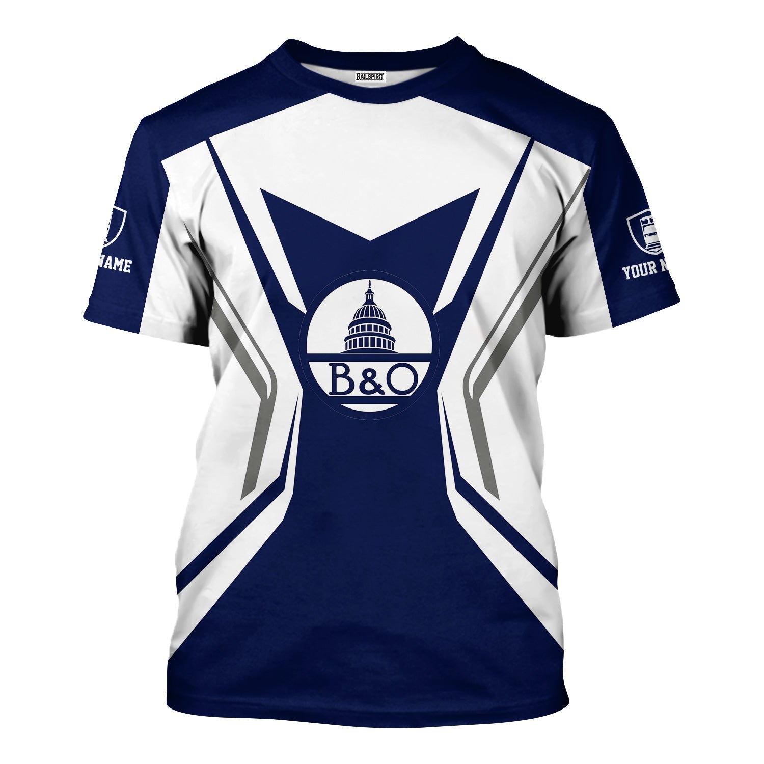 Railspirit Personalized Baltimore and Ohio Railroad T-Shirt Unique Style with Custom Job B&O Train Shirt