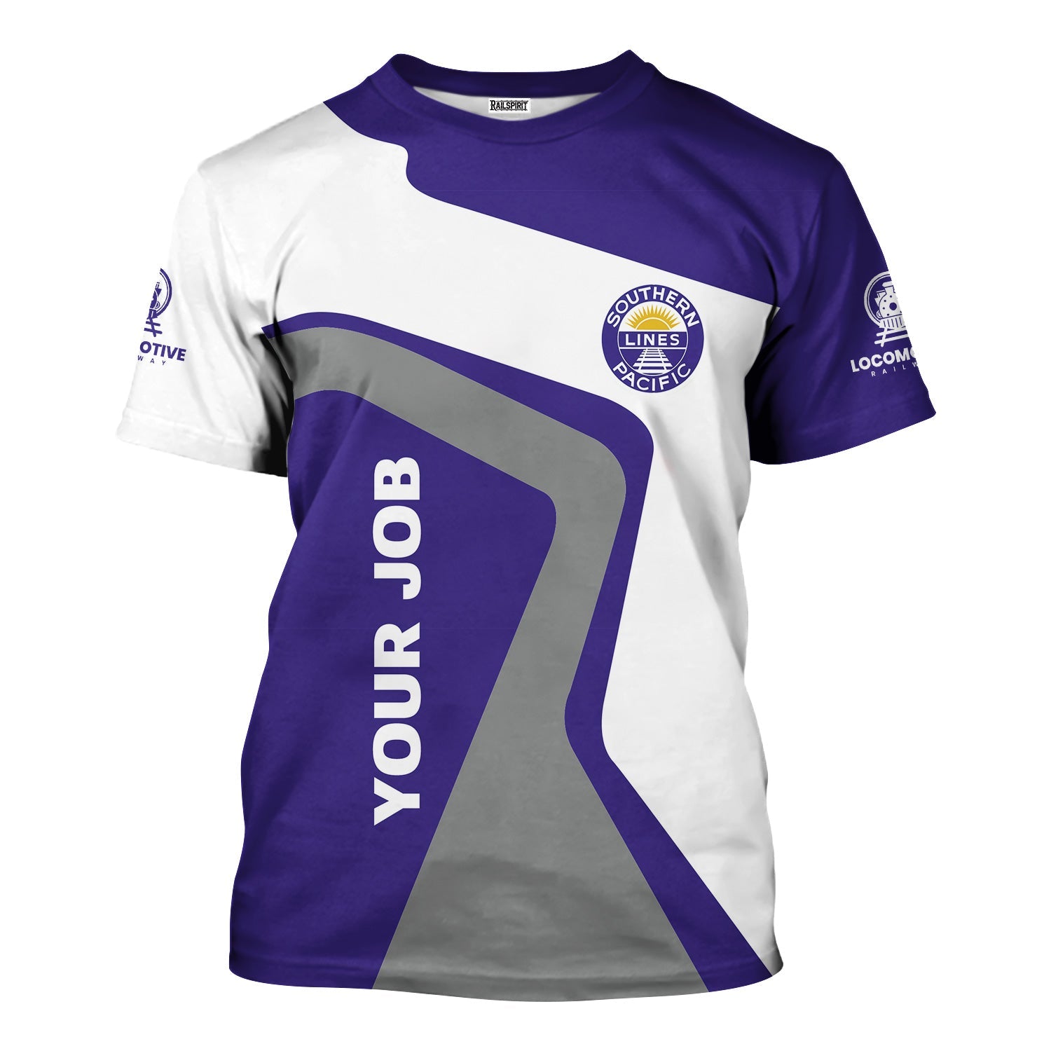 Railspirit Personalized Southern Pacific Railroad T-Shirt Unique Design with Custom Job Position Train Shirt