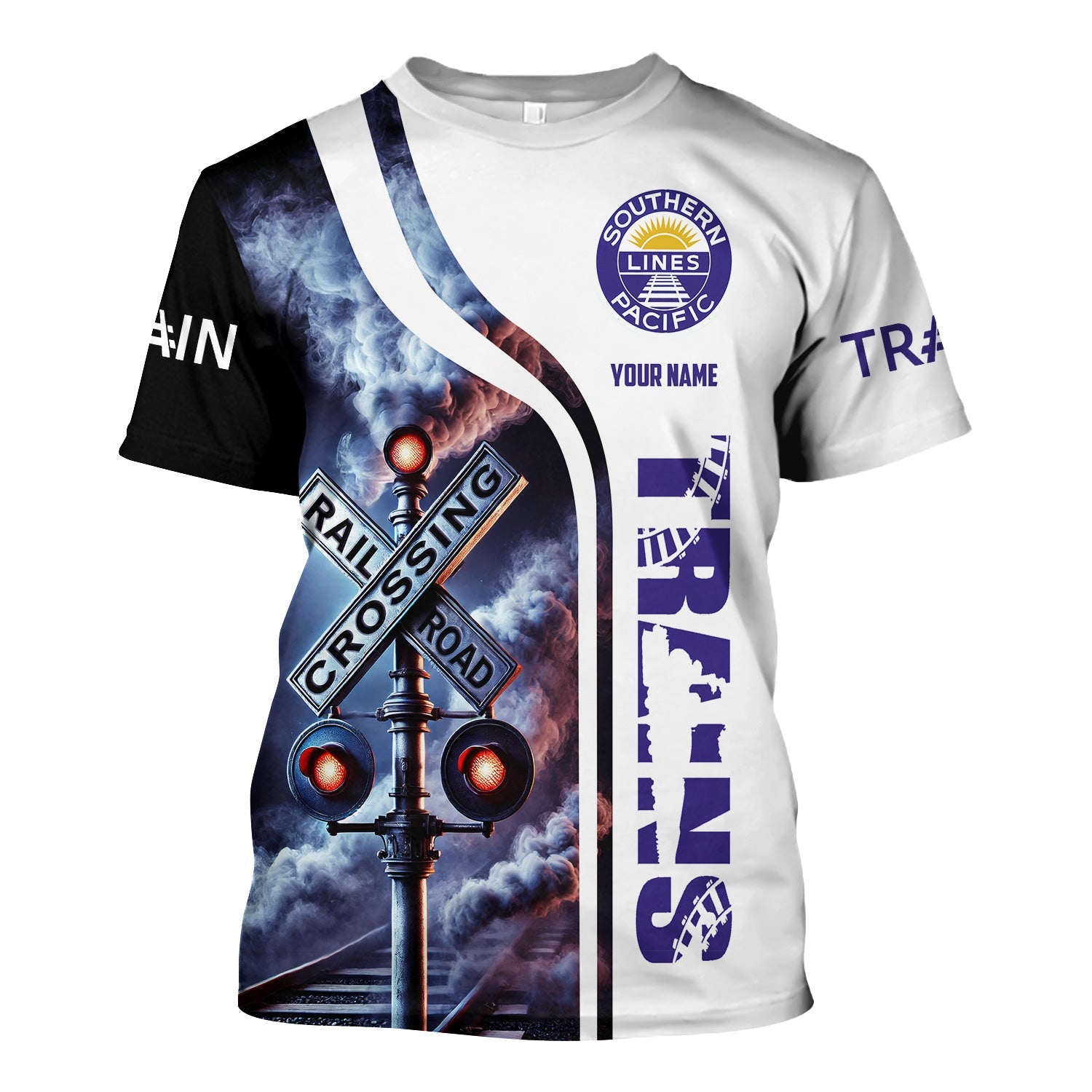 Railspirit Custom Name Southern Pacific Railroad T Shirt One Track Mind American Locomotive Train Shirt All Over Print