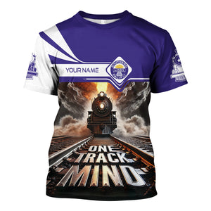 Railspirit Personalized Southern Pacific Railroad T Shirt One Track Mind Train Printed Shirt