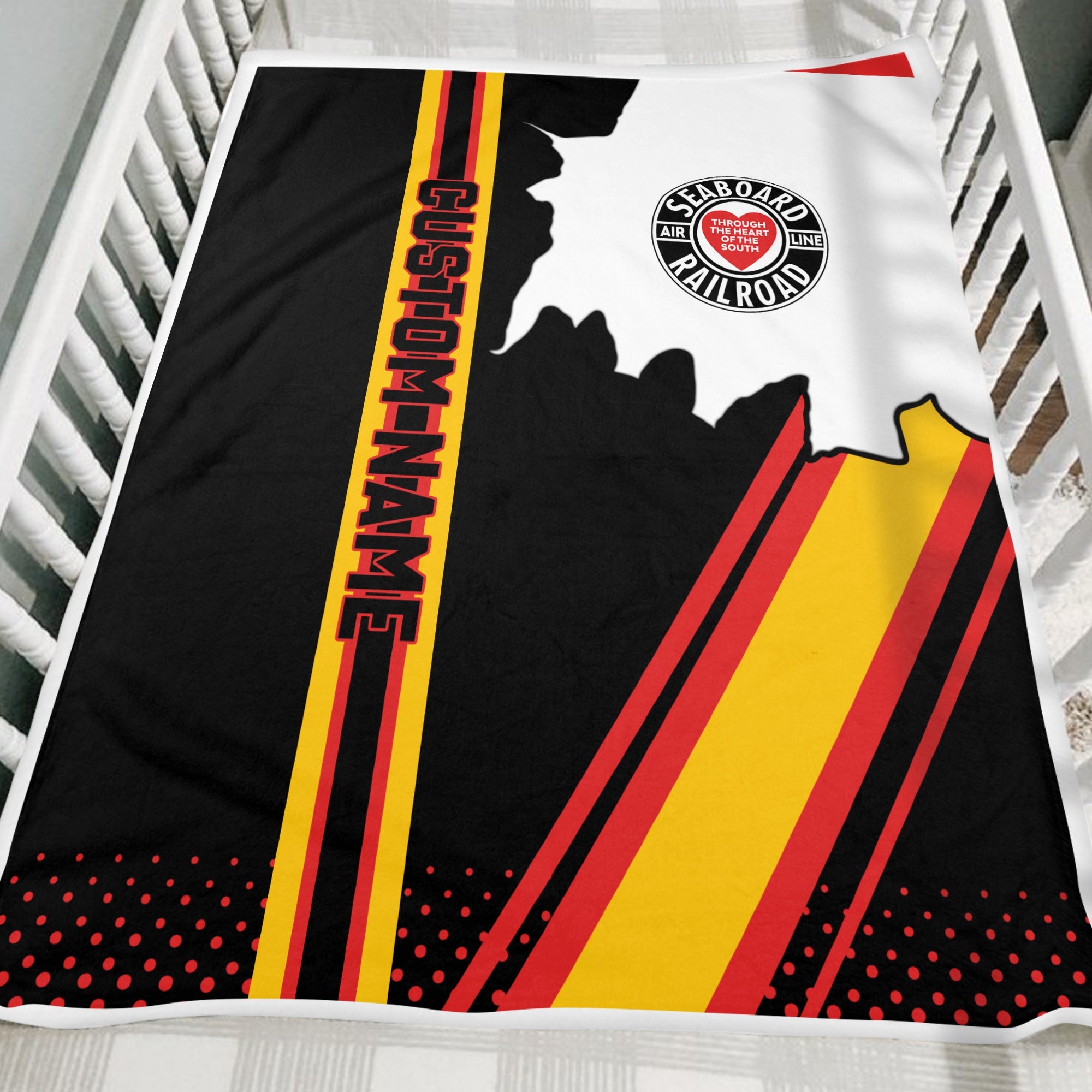 Railspirit Personalized Seaboard Air Line Railroad Blanket Vintage All Over Printed Blanket