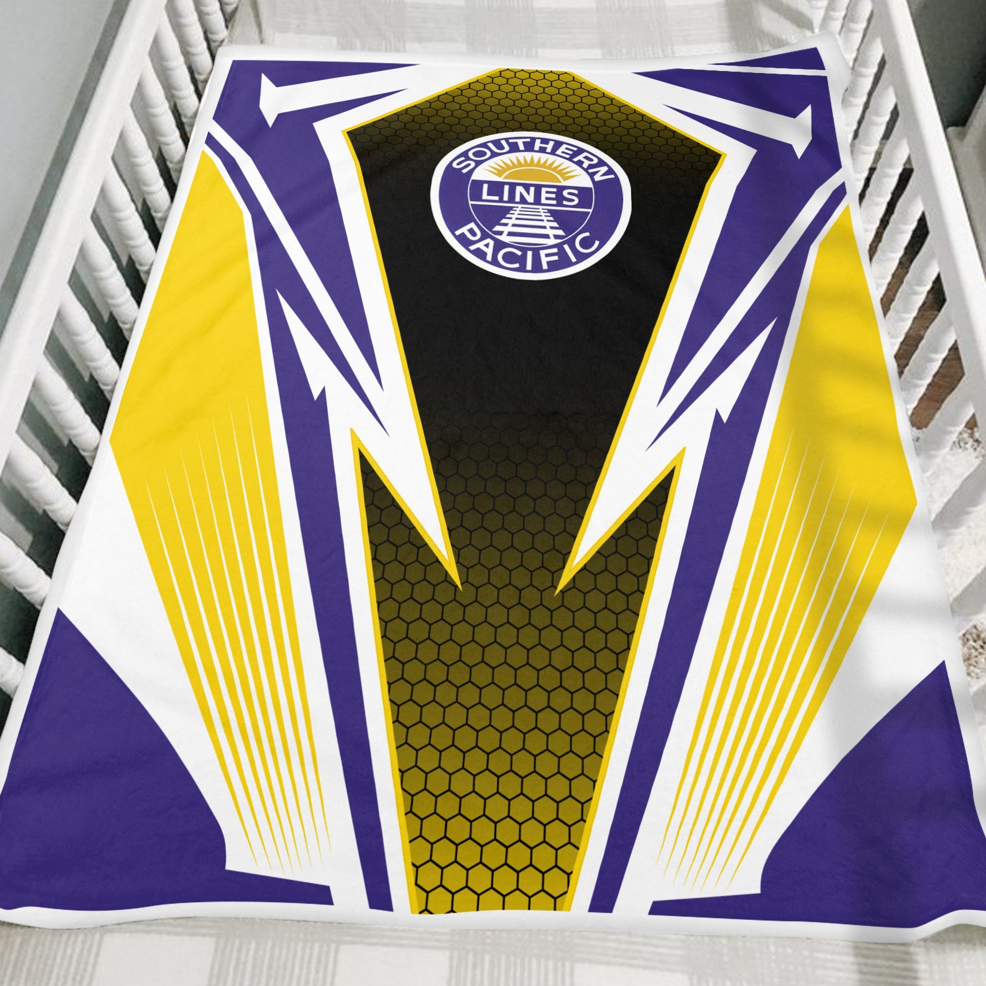 Railspirit Southern Pacific Railroad Blanket Lightning Graphic Style Blanket Gift Idea For Train Lover