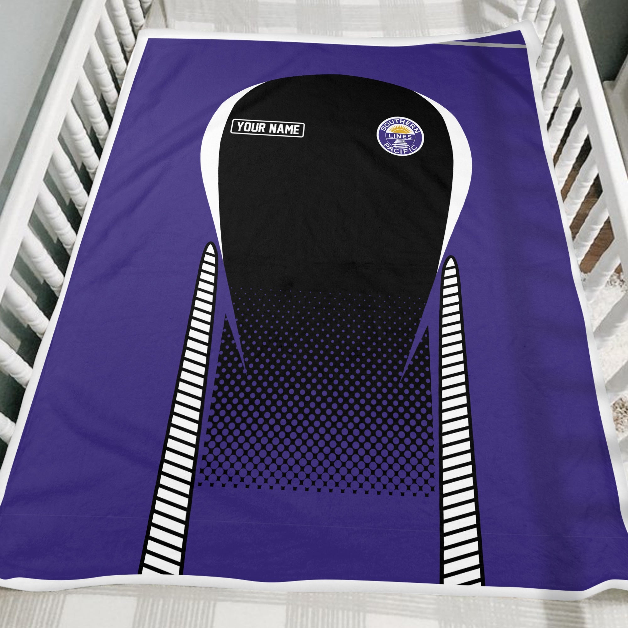 Railspirit Personalized Southern Pacific Railroad Blanket Train Blanket Gift Idea For Train Lover