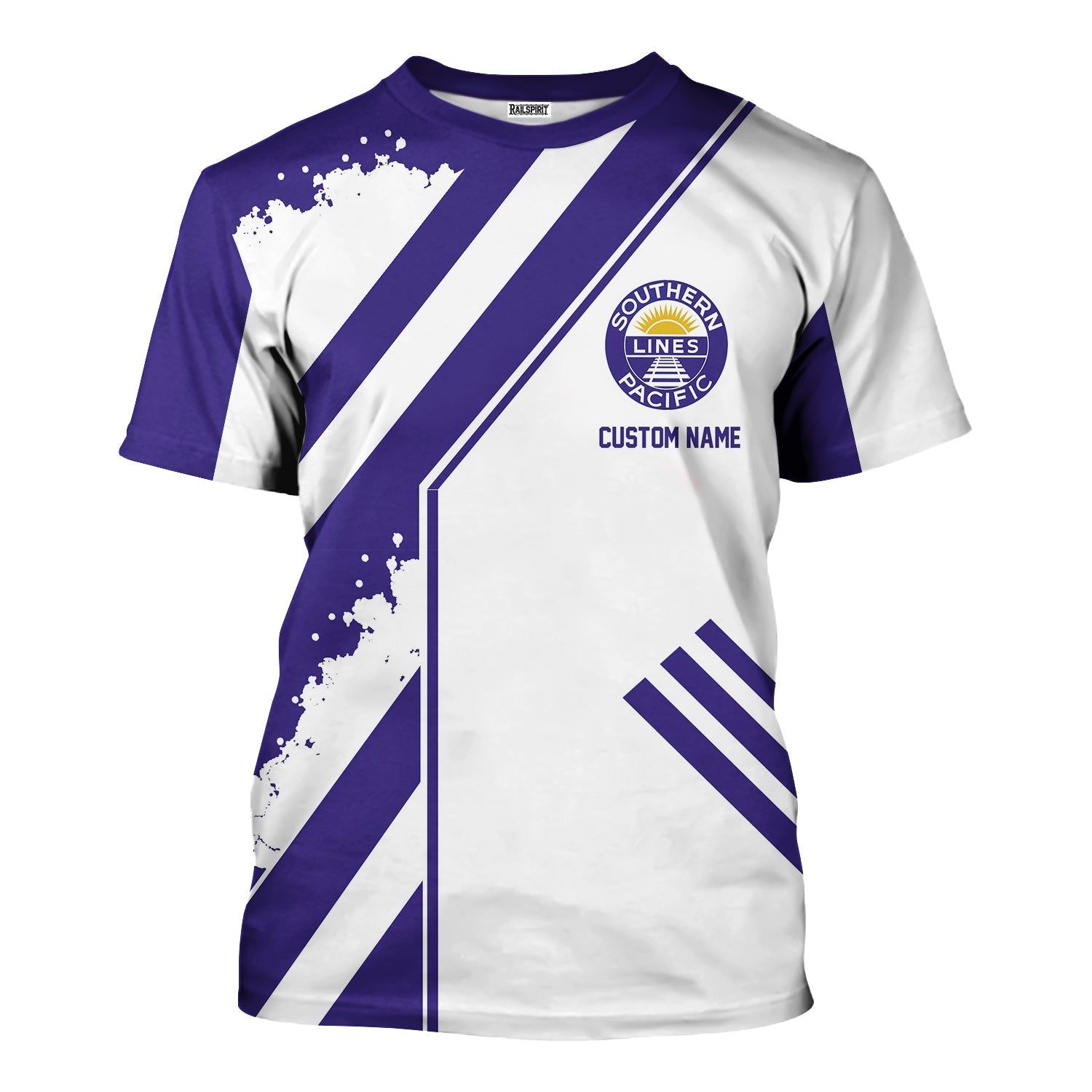 Railspirit Personalized Southern Pacific Railroad T-Shirt Locomotive Design Train Shirt for Train Enthusiast