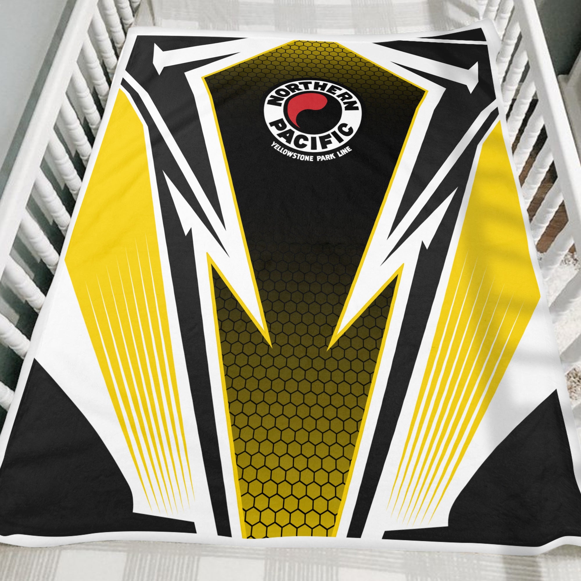 Railspirit Northern Pacific Railway Blanket Lightning Graphic Style Blanket Gift Idea For Train Lover