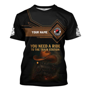 Railspirit Personalized Northern Pacific Railway T-Shirt You Need A Ride To The Train Station Shirt For Train Lovers
