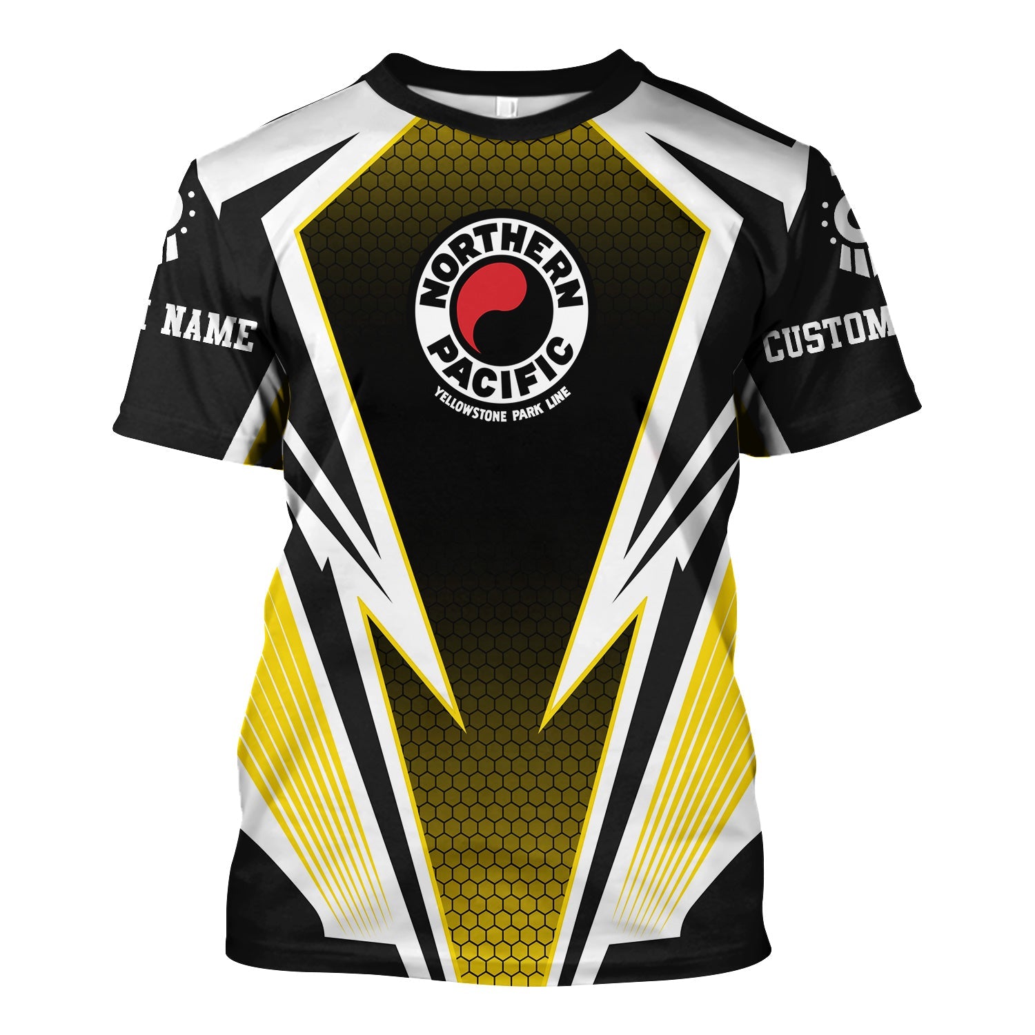 Railspirit Personalized Northern Pacific Railway T-Shirt Lightning Graphic Style Shirt Gift Idea For Train Lover