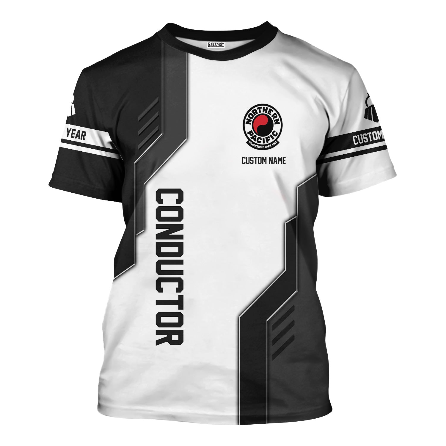 Railspirit Personalized Northern Pacific Railway T-Shirt Unique Railway Style with Custom Job Train Shirt