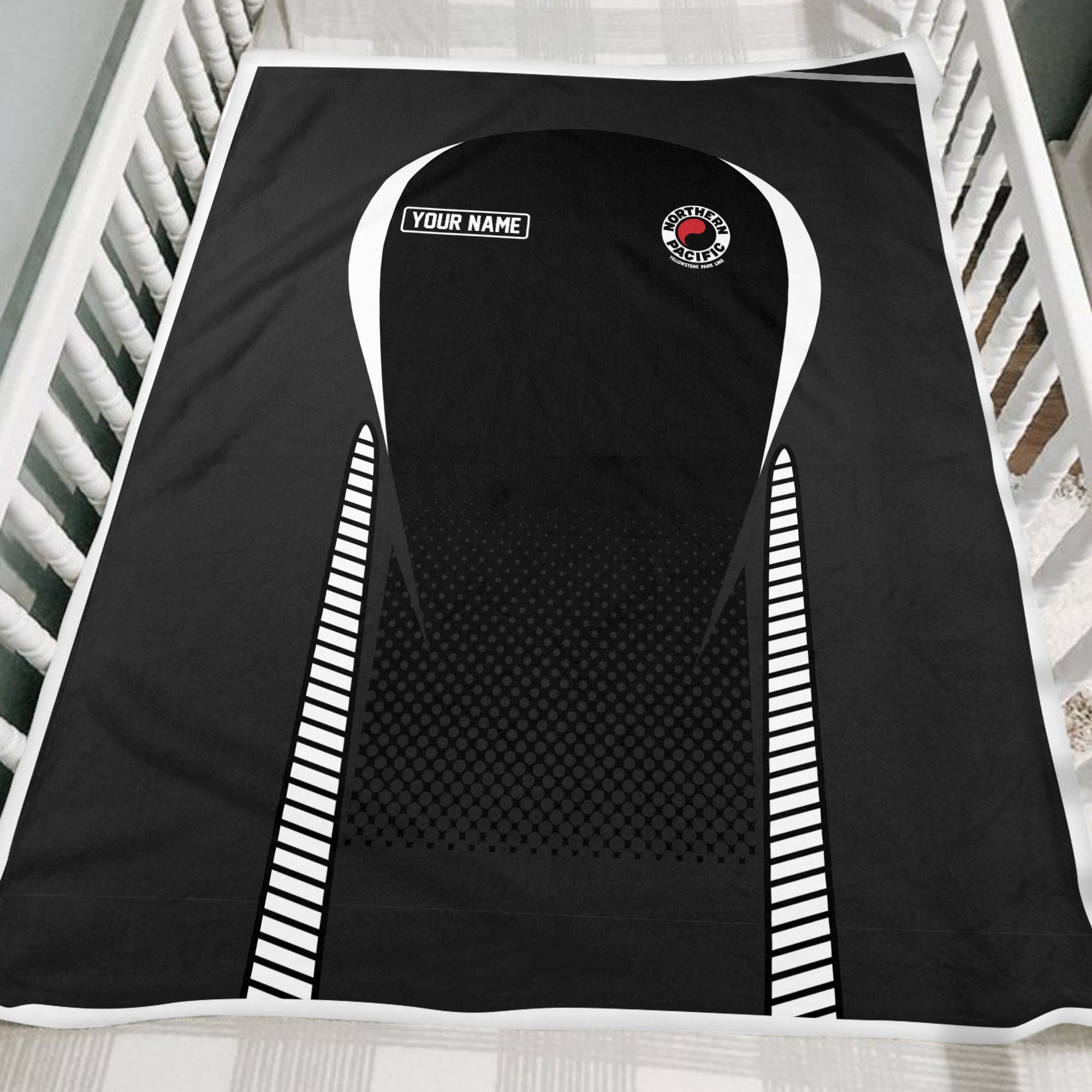 Railspirit Personalized Northern Pacific Railway Blanket Train Blanket Gift Idea For Train Lover