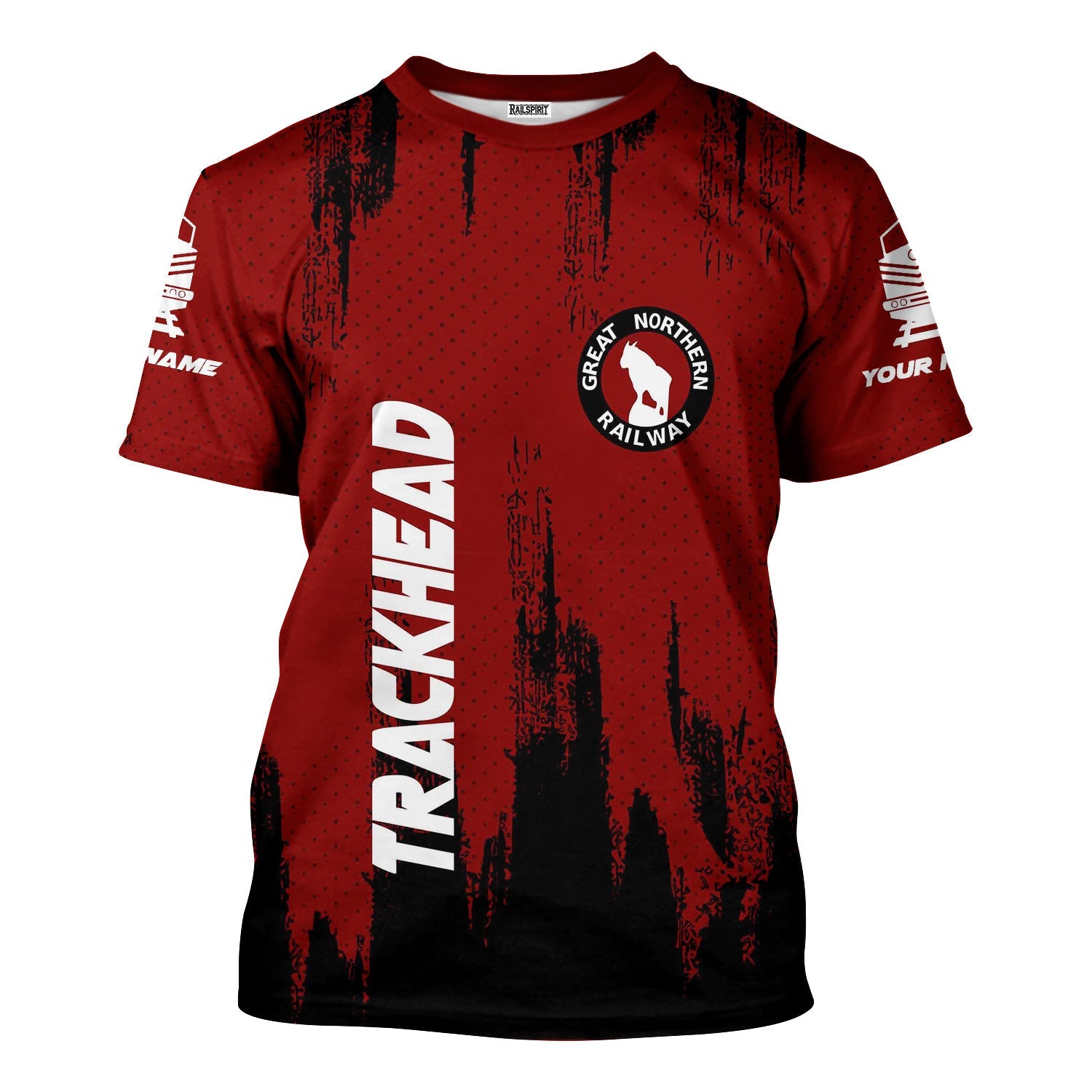 Railspirit Personalized Great Northern Railway T-Shirt Paint Impact Design GNR Train Shirt for Trackhead