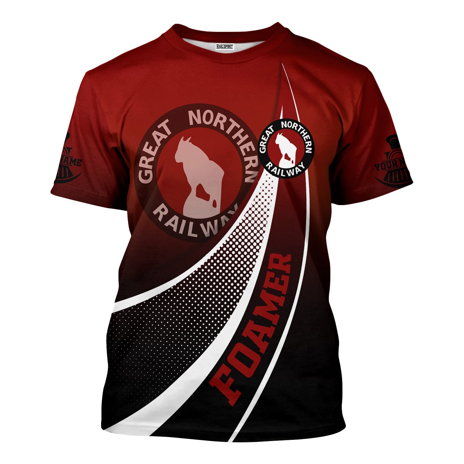 Railspirit Personalized Great Northern Railway T-Shirt Railway-Themed Style GNR Shirt Gift Idea For Trainspotter