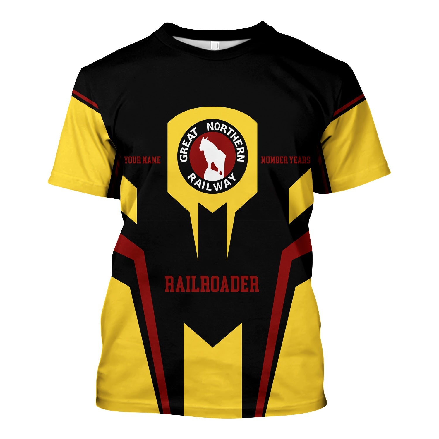 Railspirit Personalized Great Northern Railway T-Shirt Custom Year Railroader GNR Shirt Gift Idea For Train Lover