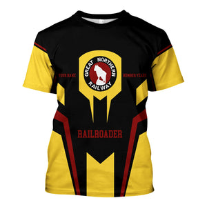 Railspirit Personalized Great Northern Railway T-Shirt Custom Year Railroader GNR Shirt Gift Idea For Train Lover