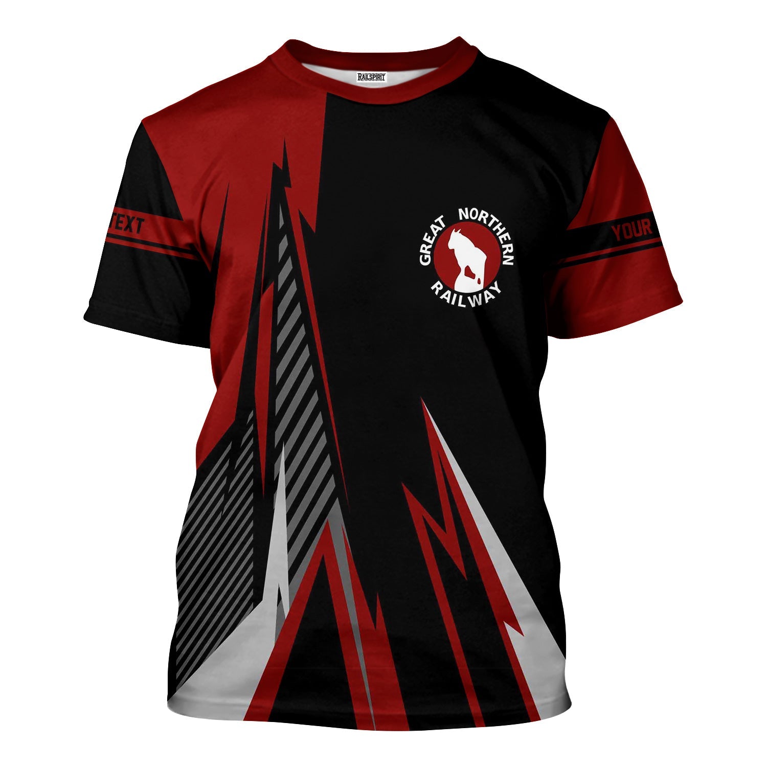 Railspirit Personalized Great Northern Railway T-Shirt Lightning-Inspired Railway Style GNR Shirt For Train Lovers