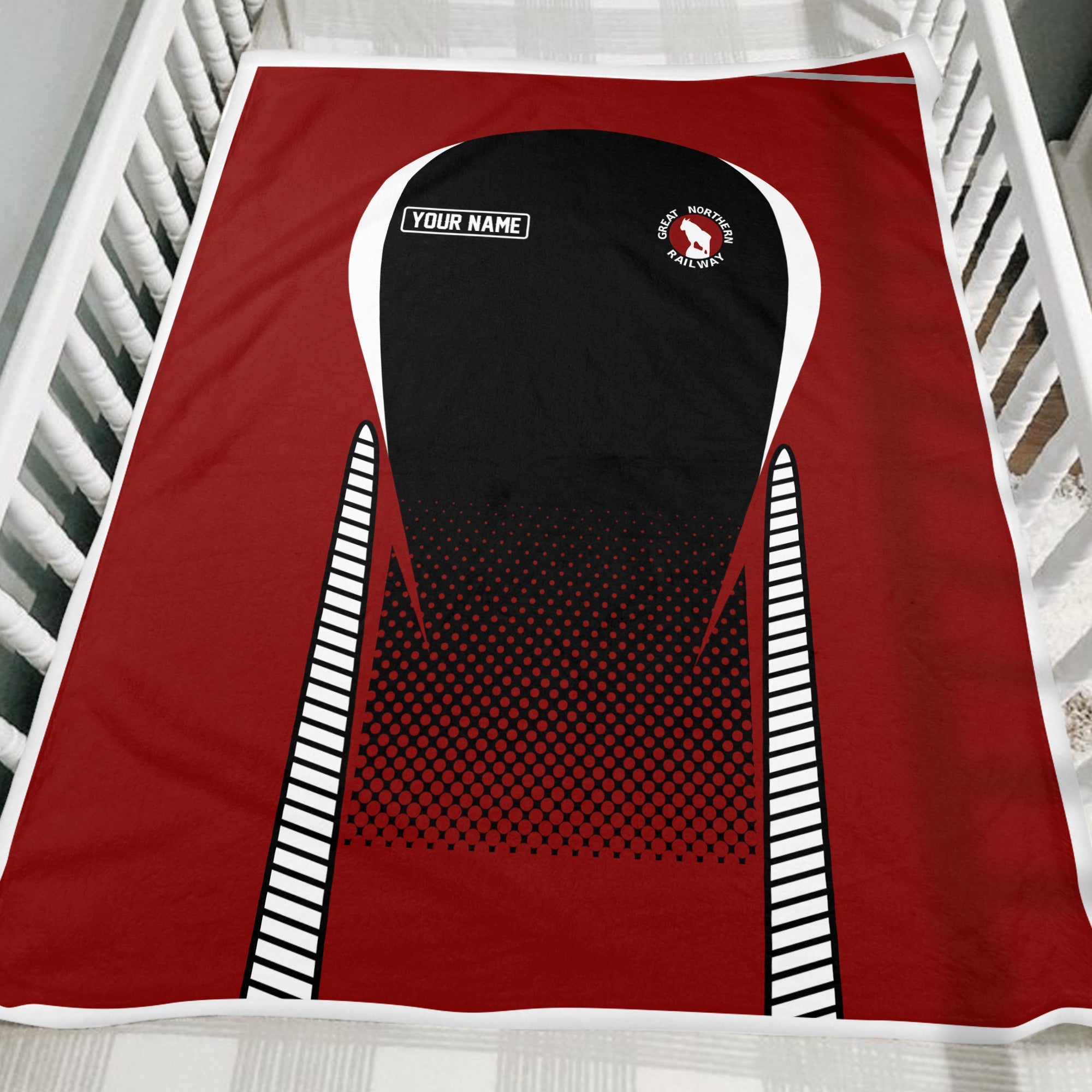 Railspirit Personalized Great Northern Railway Blanket GNR Train Blanket Gift Idea For Train Lover