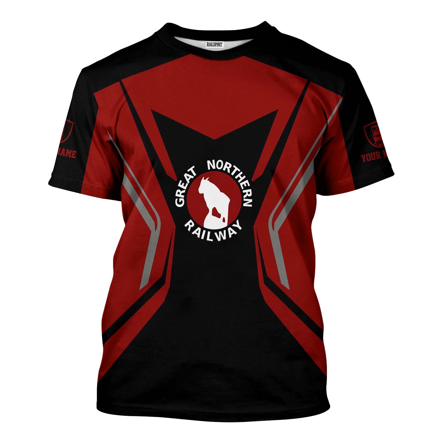 Railspirit Personalized Great Northern Railway T-Shirt Unique Style with Custom Job GNR Train Shirt