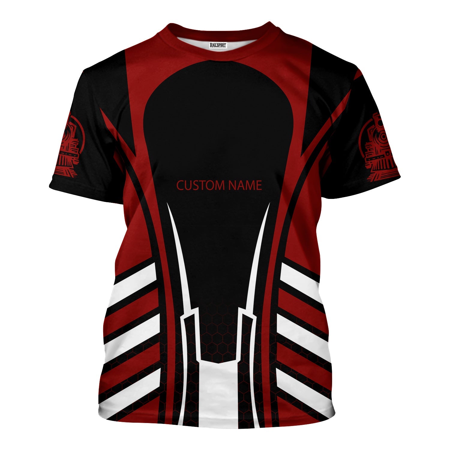 Railspirit Personalized Great Northern Railway T-Shirt Striped Railroad Style GNR Train Shirt All Over Print