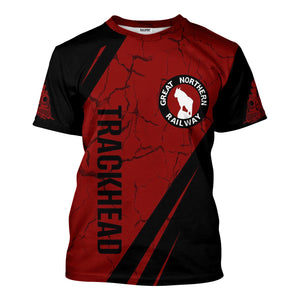 Railspirit Personalized Great Northern Railway T-Shirt Crackle Texture Style GNR Shirt For Trackhead