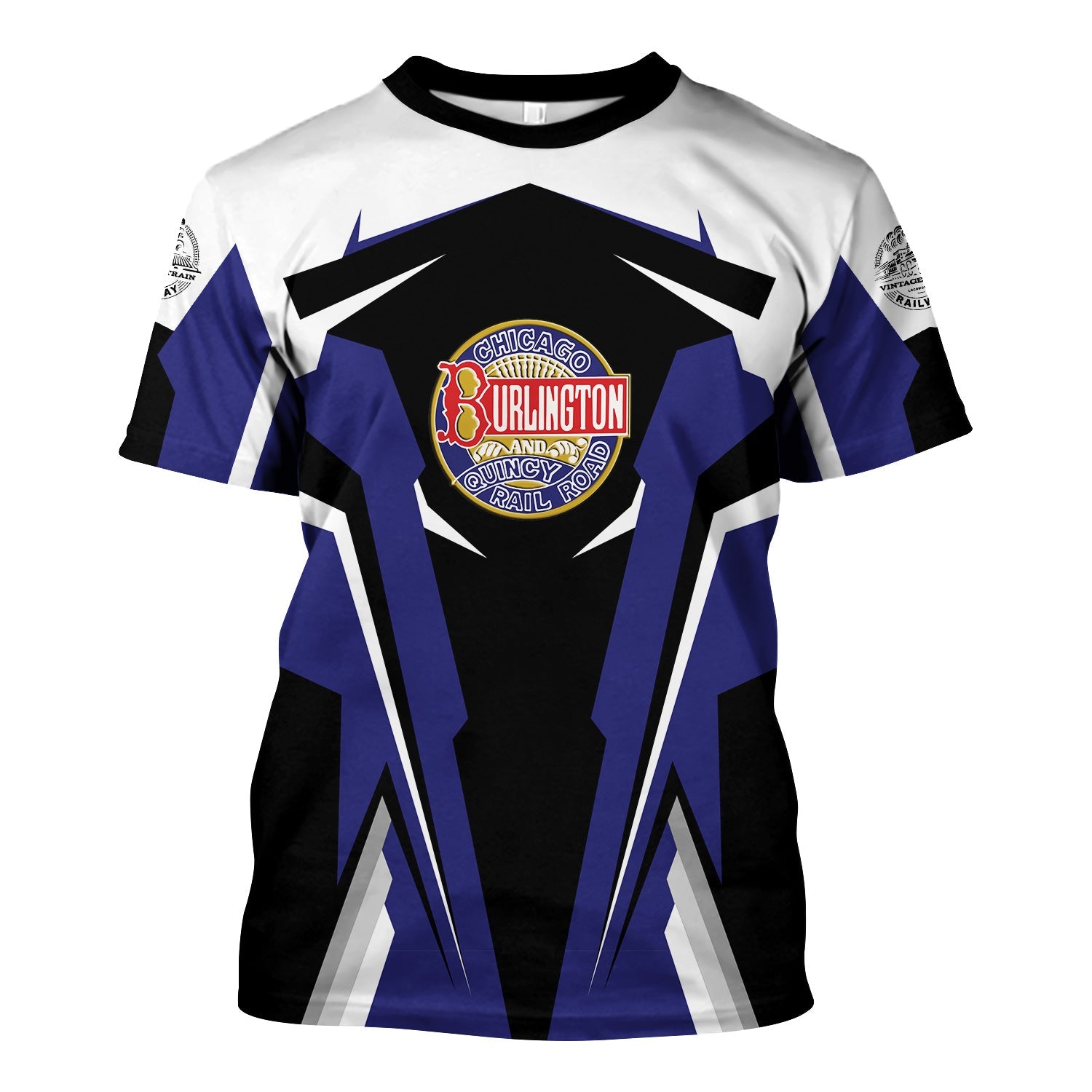 Railspirit Personalized Chicago, Burlington and Quincy Railroad T Shirt Strong Line Style Train Unisex Shirt All Over Print