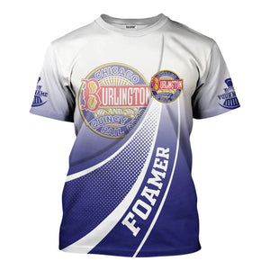 Railspirit Personalized Chicago, Burlington and Quincy Railroad T-Shirt Railway-Themed Style Shirt Gift Idea For Trainspotter