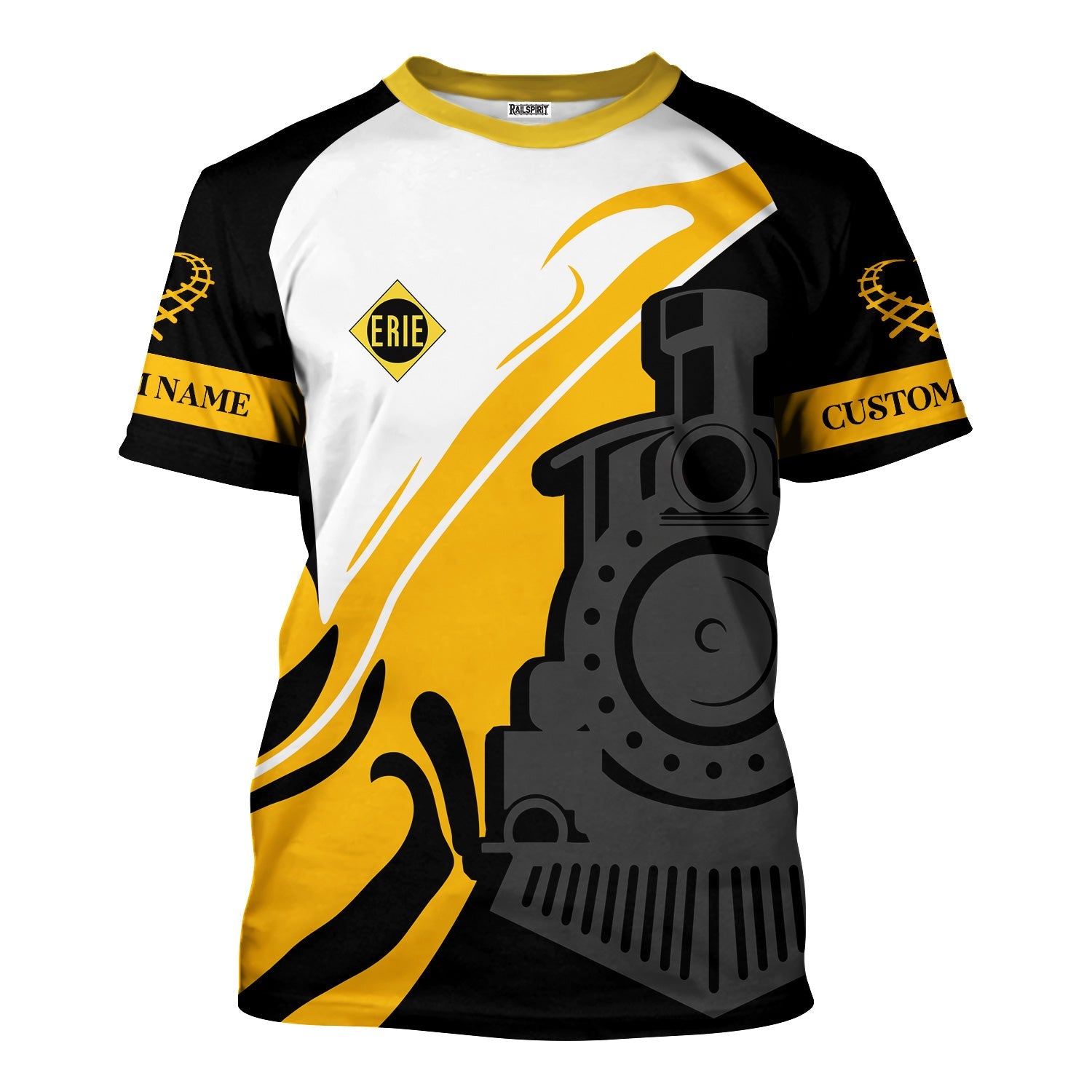 Railspirit Personalized Erie Railroad T-Shirt Flame-Inspired Style Shirt Gift Idea For Train Lovers