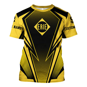 Railspirit Personalized Erie Railroad T-Shirt Lightning Graphic Style Shirt Gift Idea For Train Lover