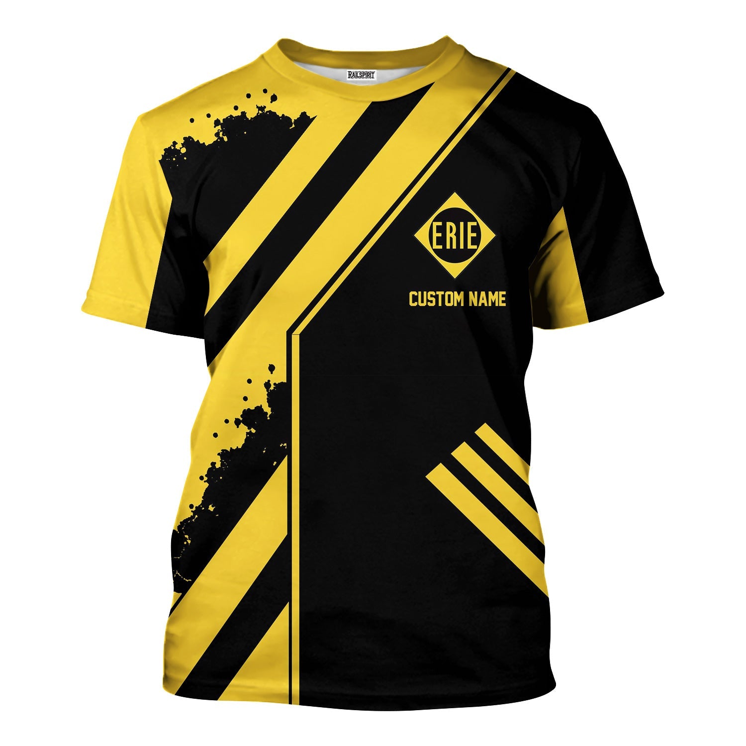 Railspirit Personalized Erie Railroad T-Shirt Locomotive Design Train Shirt for Train Enthusiast
