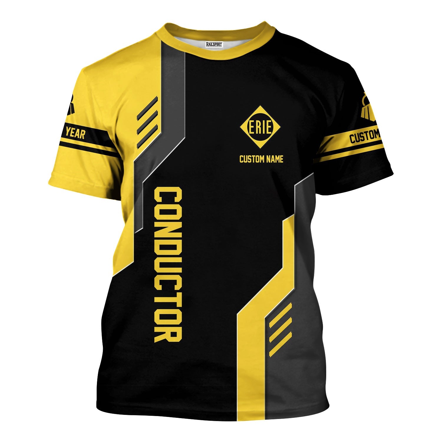 Railspirit Personalized Erie Railroad T-Shirt Unique Railway Style with Custom Job Train Shirt