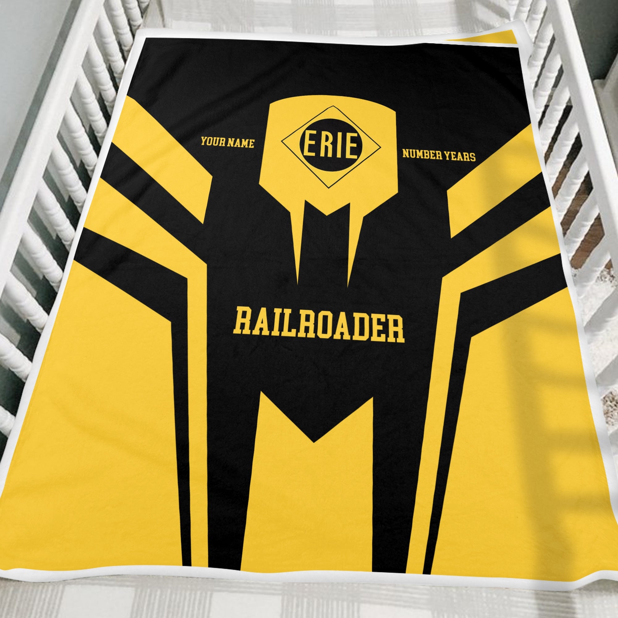 Railspirit Personalized Erie Railroad Blanket Custom Year Railroader Gift Idea For Train Lover