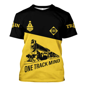Railspirit Personalized Erie Railroad T Shirt One Track Mind Unisex Train Shirt Gift Idea For Train Lover