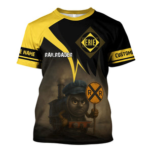 Railspirit Personalized Erie Railroad T-Shirt Angry Train Shirt Gift Idea For Train Lover