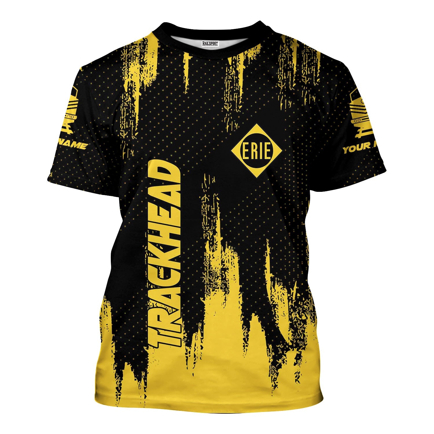 Railspirit Personalized Erie Railroad T-Shirt Paint Impact Design Train Shirt for Trackhead