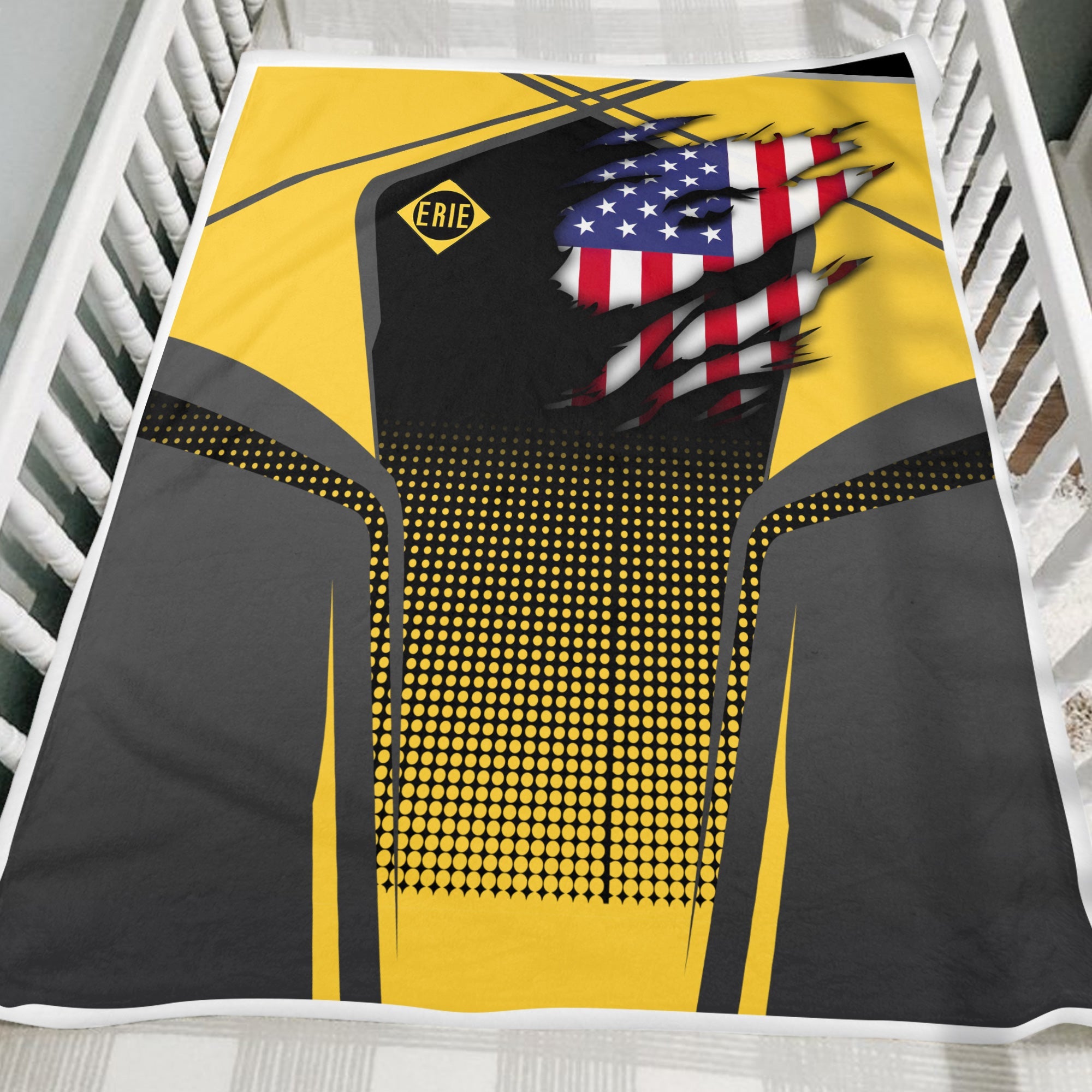 Railspirit Personalized Erie Railroad Blanket American Vintage All Over Printed Blanket