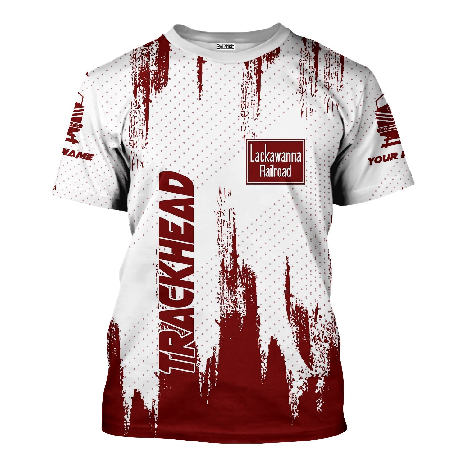 Railspirit Personalized Delaware, Lackawanna and Western Railroad T-Shirt Paint Impact Design DL&W Train Shirt for Trackhead