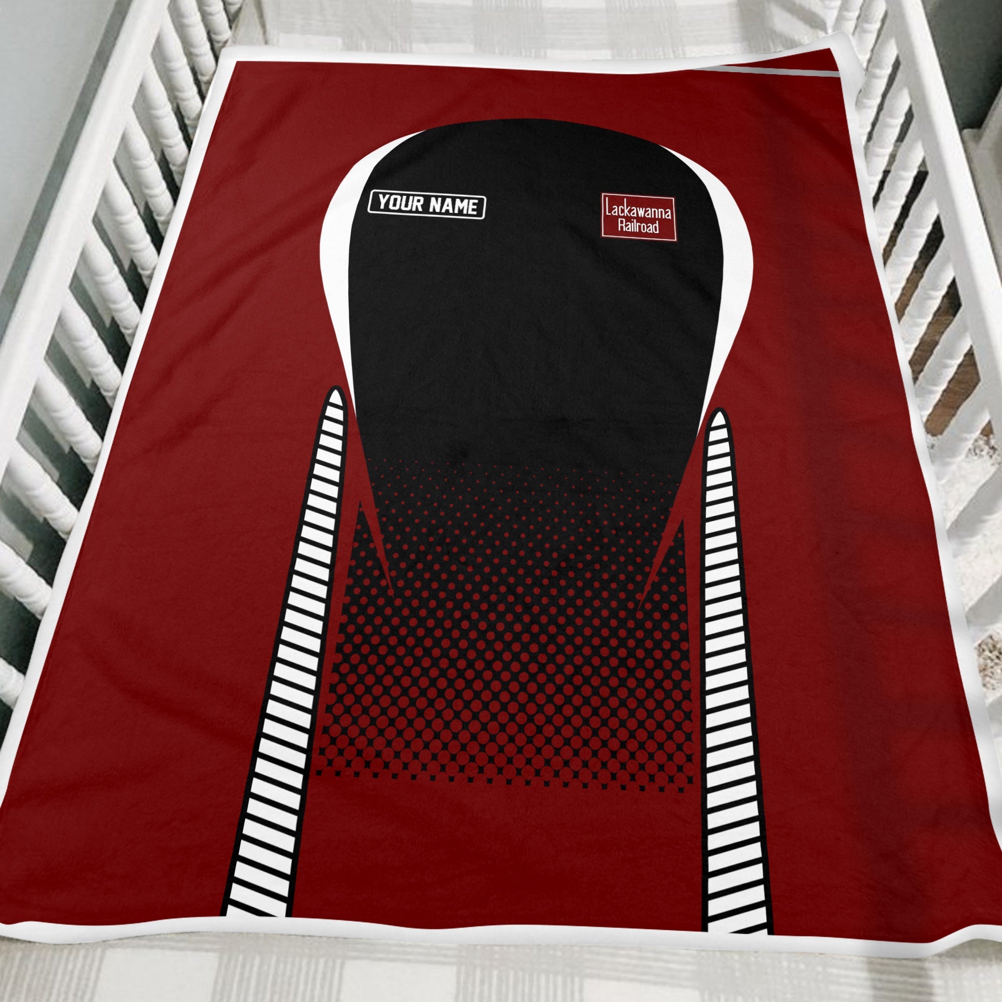 Railspirit Personalized Delaware, Lackawanna and Western Railroad Blanket DL&WTrain Blanket Gift Idea For Train Lover