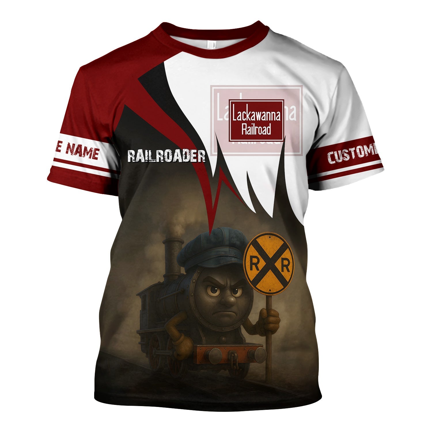 Railspirit Personalized Delaware, Lackawanna and Western Railroad T-Shirt Angry Train DL&W T-Shirt Gift Idea For Train Lover