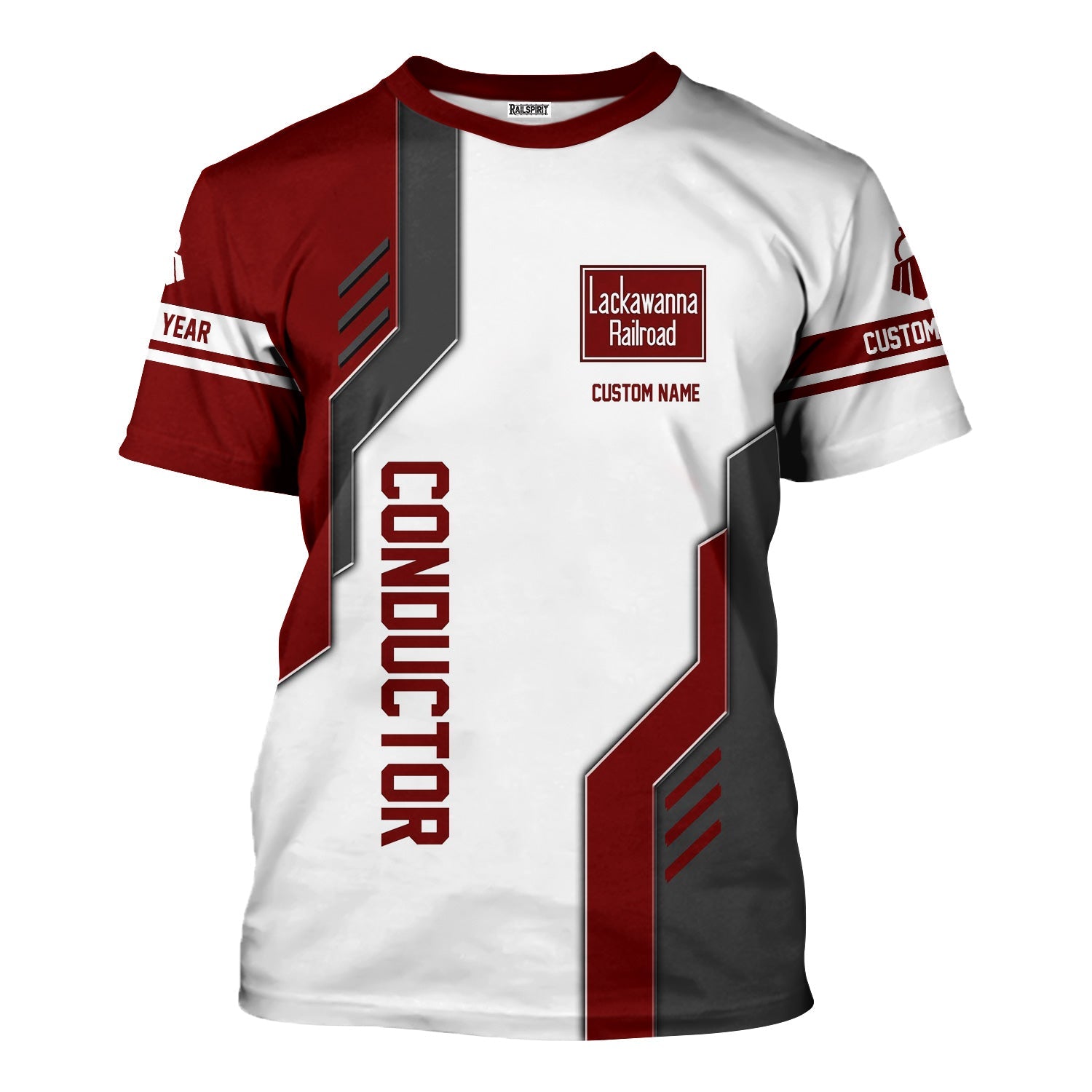 Railspirit Personalized Delaware, Lackawanna and Western Railroad T-Shirt Unique Railway Style with Custom Job DL&W Train Shirt