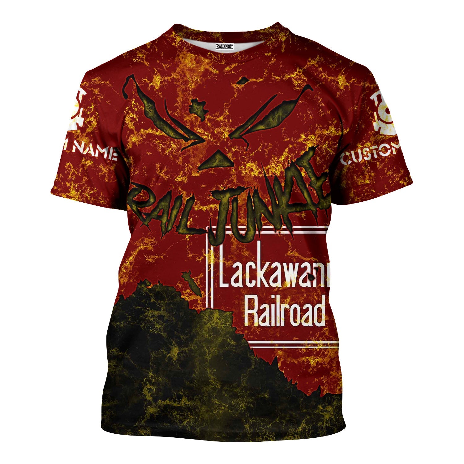 Railspirit Personalized Delaware, Lackawanna and Western Railroad T-Shirt Torn Graphic Style DL&W Train Shirt For Rail Junkie