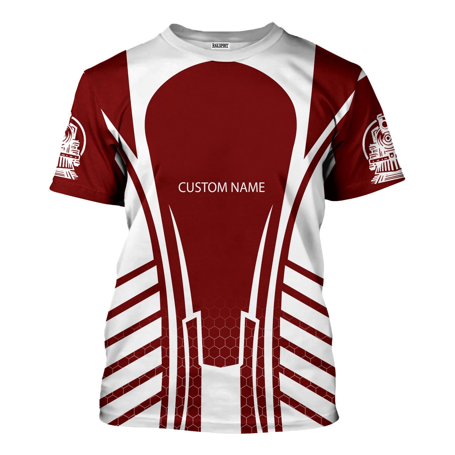 Railspirit Personalized Delaware, Lackawanna and Western Railroad T-Shirt Striped Railroad Style DL&W Train Shirt All Over Print